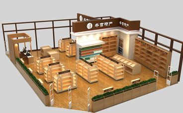 超市鋼木貨架-南京牛首山土特產(chǎn)